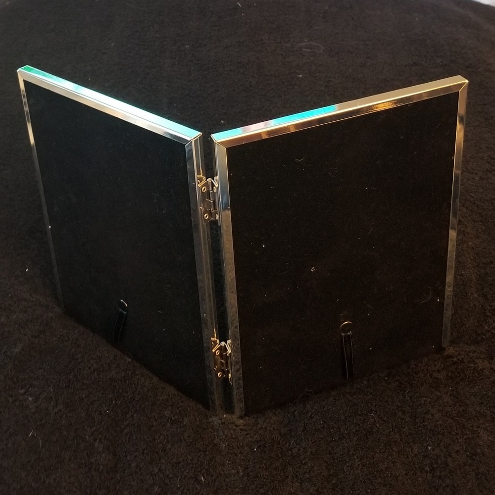 Silver Metal Double Picture Frames Shiny 5x7 New - Picture 6 of 8